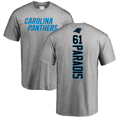 Carolina Panthers Men Ash Matt Paradis Backer NFL Football #61 T Shirt